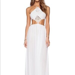indah white maxi dress Bella Macrame Dress L